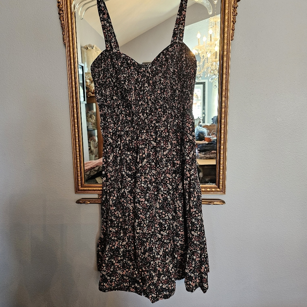 Floral Black Dress